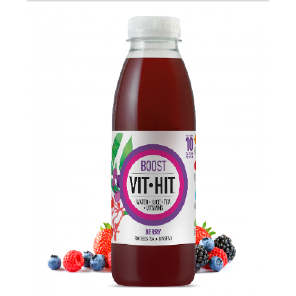 VIT HIT Drink 6/12 X 500ml Energy Boost Detox Immunitea Lean & Green Perform (Immunitea - Dragonfruit Yuzu, 12 X 500ml